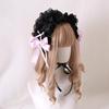 Original Black&Pink Satin Ballet Lolita Headband Edge Clip Top Clip Top Hat Headband Kc Sweet Cool Babes Flat Hat Small Thing