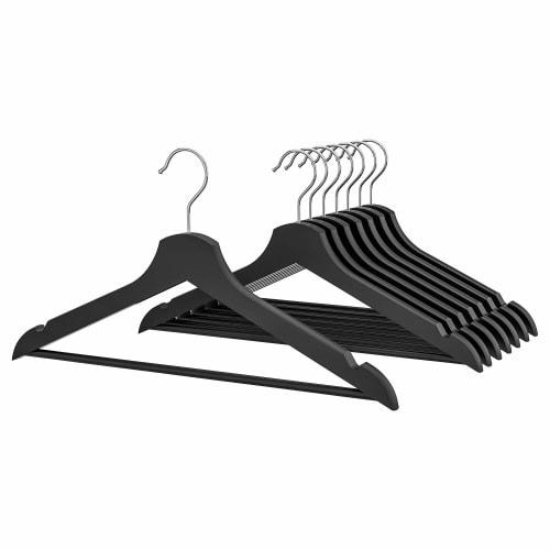 IKEA BUMERANG Solid Wood Clothes Hangers with Shoulder Recesses for Suits, Jackets, and Camisoles (Set of 2 (16 pieces), Black)