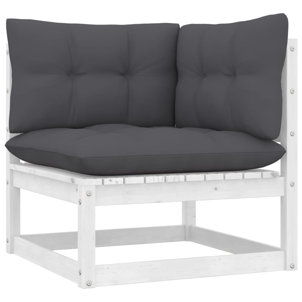 Vidaxl 9-Cz. Garden Lounge Set, With Cushions, White