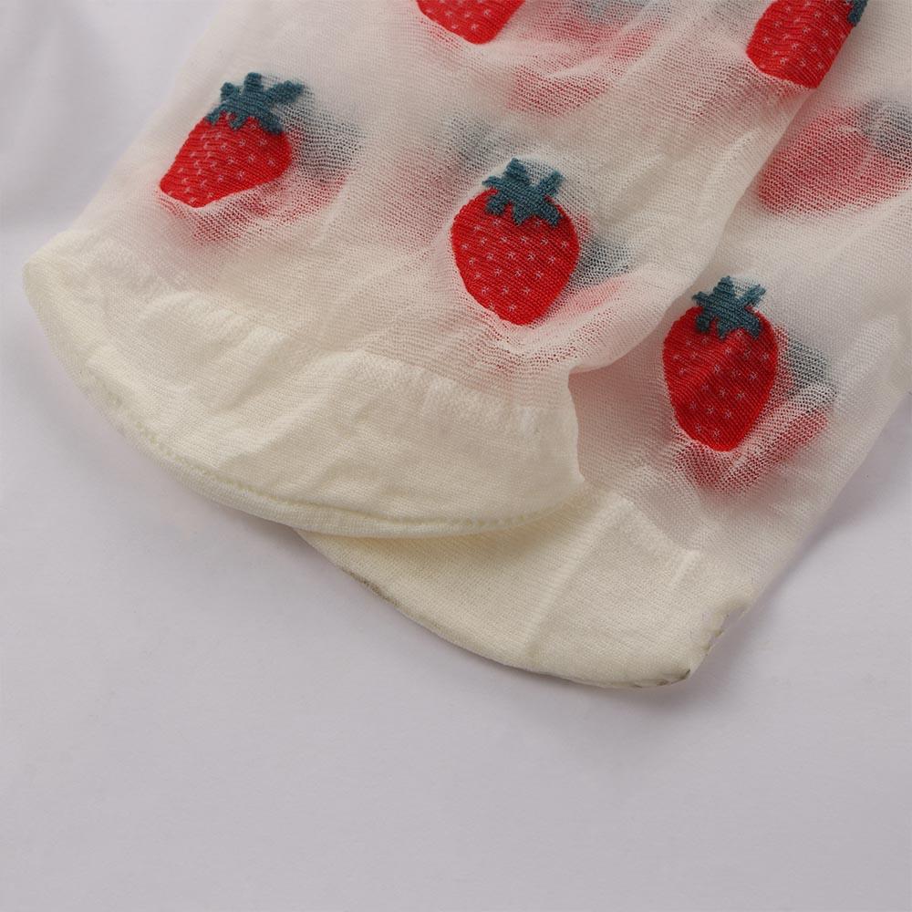 Transparent Girls Japanese Lace Strawberry Ruffles Tube Socks Lolita Socks Women Hosiery Cartoon
