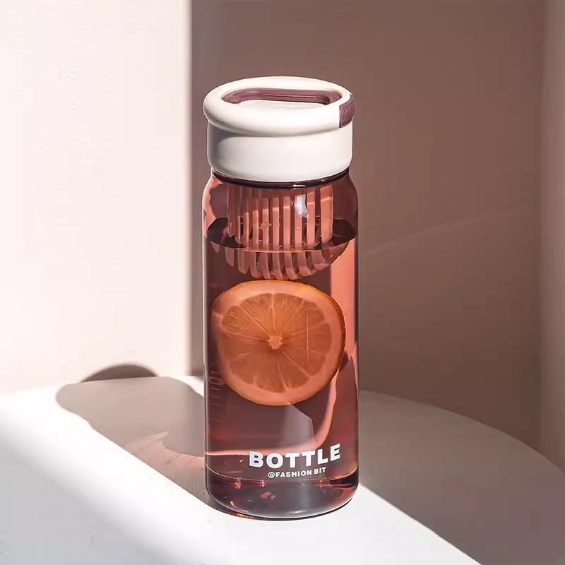 650ml Tea Infuser Water Cup Portable Plastic Water Bottle With Handle Coffee Tea Juice Sport Drink Bottle For Gym Office School 650ml белый