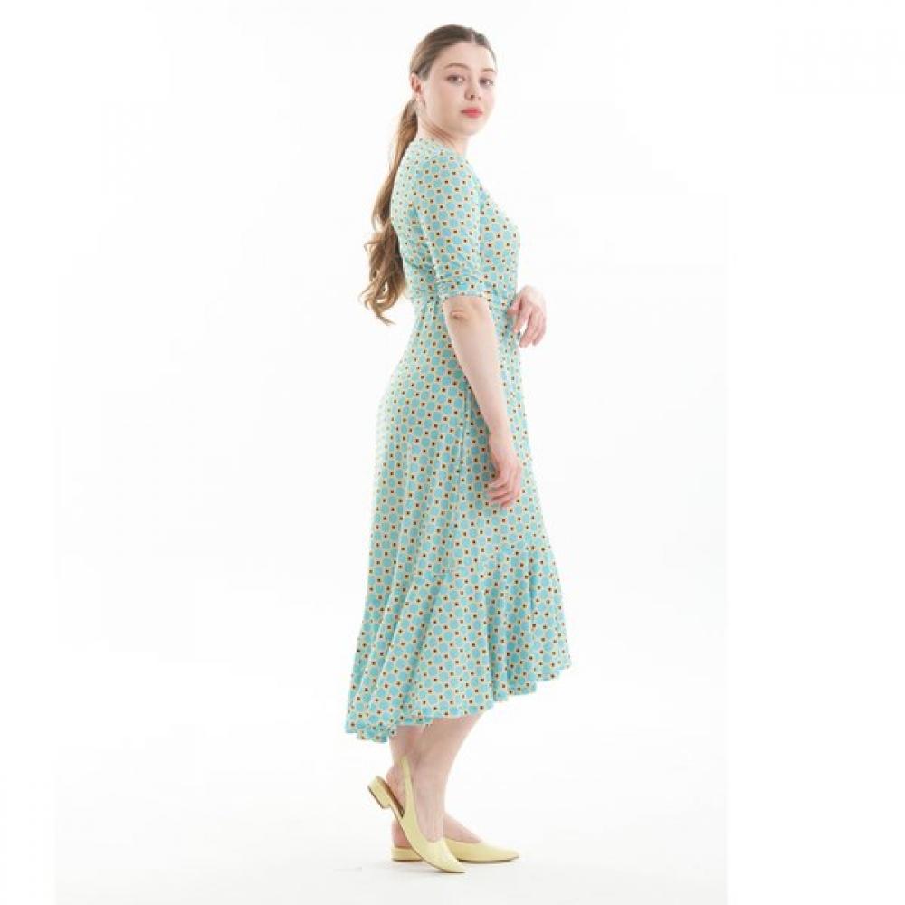 Lipbbam Creora Vivienne Frill Wrap Dress 3 4 Sleeve Ldm42ph01