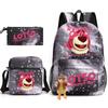 3 Piece School Backpack Set for Students Large Capacity Oxford Cloth Schoolbag with Shoulder Strap and Pencil Case