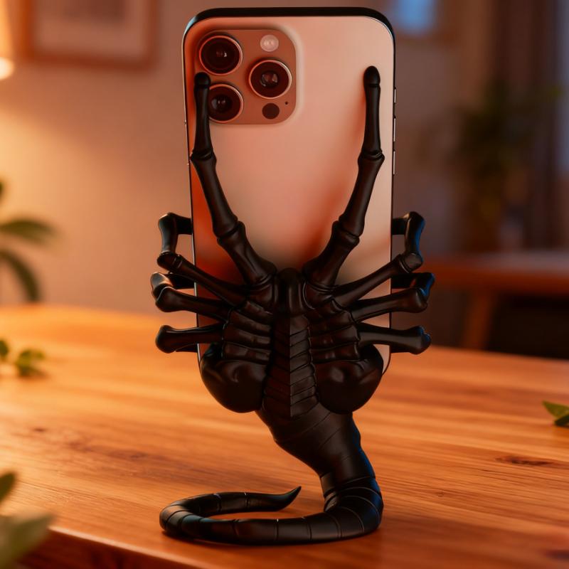 1pc Phone Holder Anime 3D Printed Alien Face Cool Mobile Phone Holder Accessory for Desktop Collectible Decoration Figures Gifts