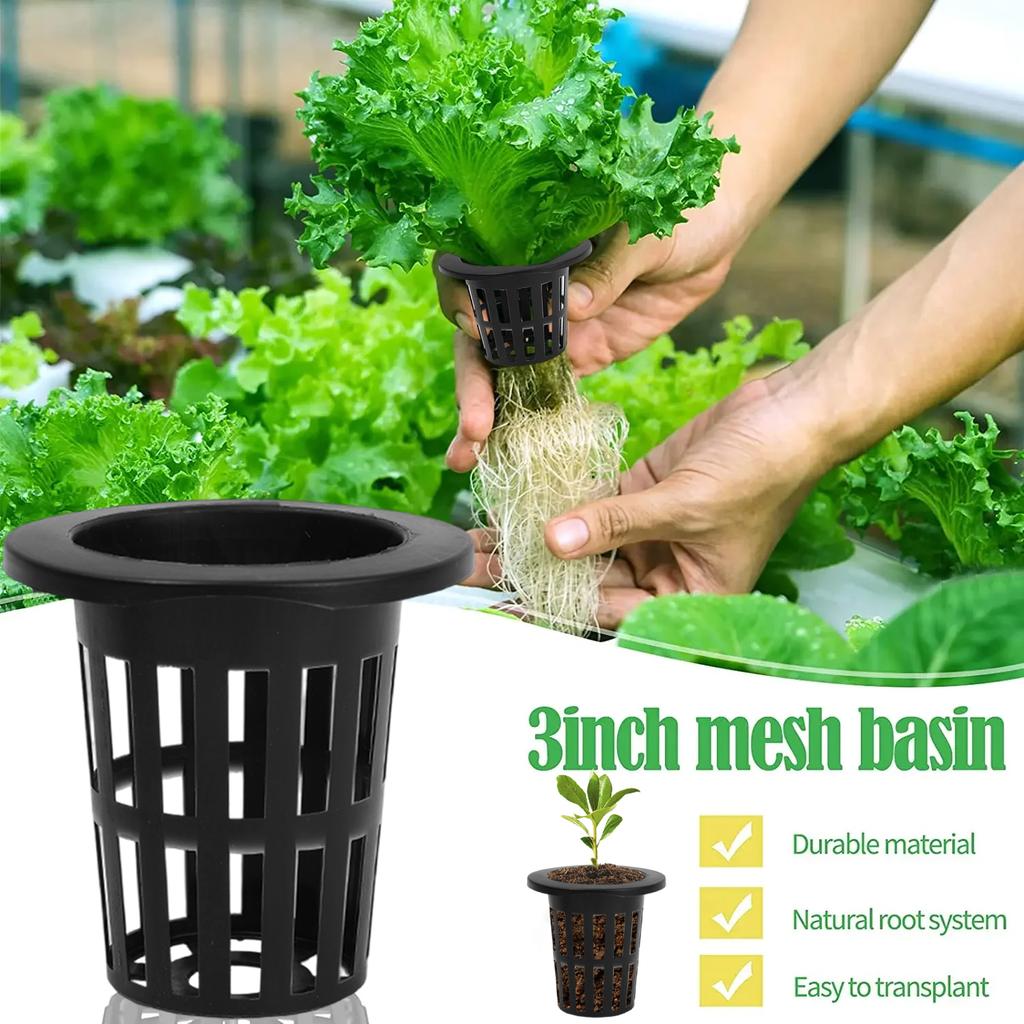 Hydroponics Pots Net Cup Round Bucket Slotted Mesh Container Plastic Baskets Plant Vegetable Grow Nursery Cups Garden Tools