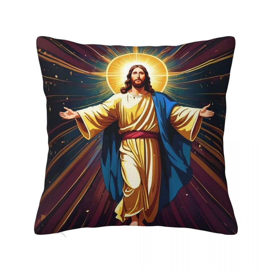 Catholicism Saints Jesus Mary Square Pillowcase Pillow Cover Polyester Cushion Decor Comfort Throw Pillow for Home Bedroom