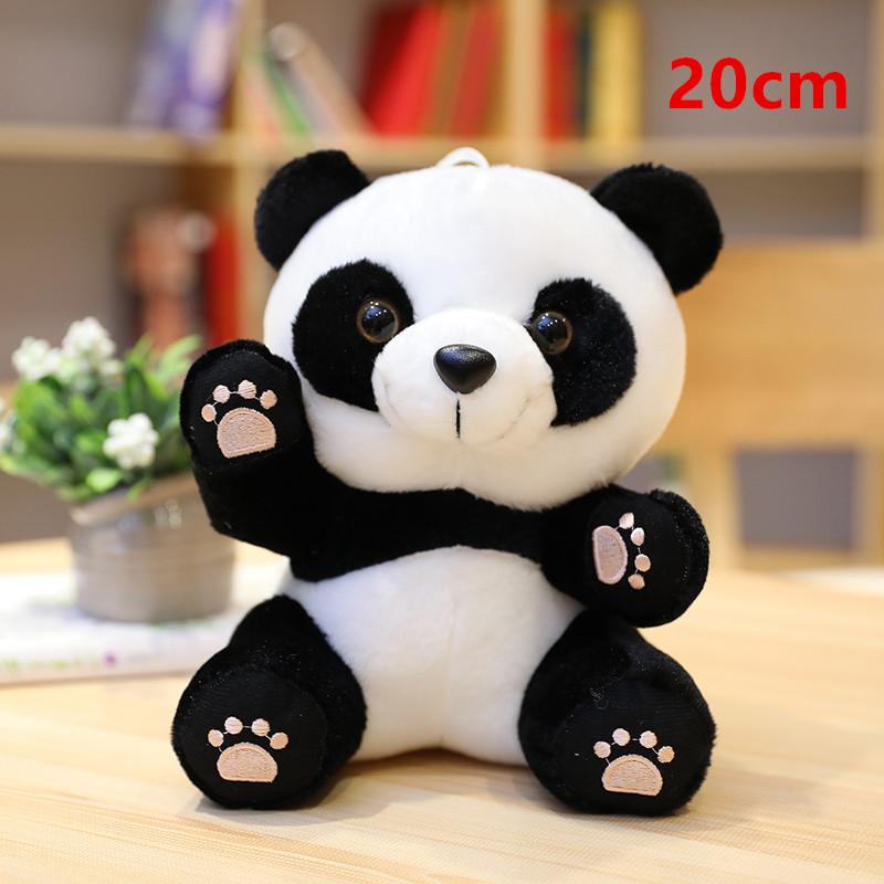 Hot 12cm-20cm Lovely Funny Panda With Bamboo Leaves Plush Toys Soft Cute Cartoon Animal Black And White Stuffed Doll Kids Gift