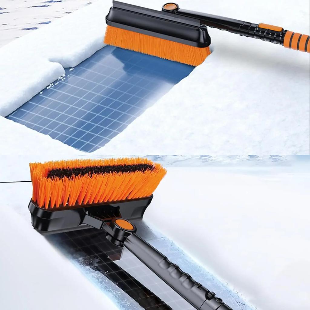 3 In 1/5 In 1 Car Snow Kit W/Ice Scrapers for Car Windshield Telescoping Foam Grip 270° Pivoting Snow Brush for Car Truck SUV