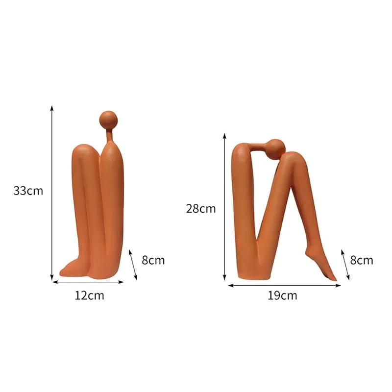 Modernes minimalistisches abstraktes Charakter-Buchstützen-Ornament Harzmodell Orange Yoga-Mann Skulptur Geschenk Kunsthandwerk Heimdekoration