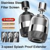3 Modes Kitchen Stainless Steel Faucet 360 Rotate Bubbler Nozzle Double-layer Depth Filtration Faucet for Kitchen Washbasin
