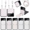 Anti-Drop Phone Strap Leder Handyhülle für Samsung Galaxy Z Flip4 5g Flip 4 Flip3 Flip 3 Rutschfeste Schutzhülle
