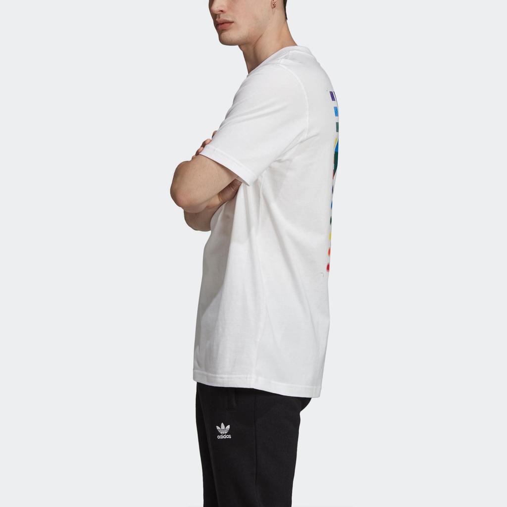 Adidas Originals Spectrum Tee Round Neck Casual Sports Letter Short Sleeve Men Tops White EI6215