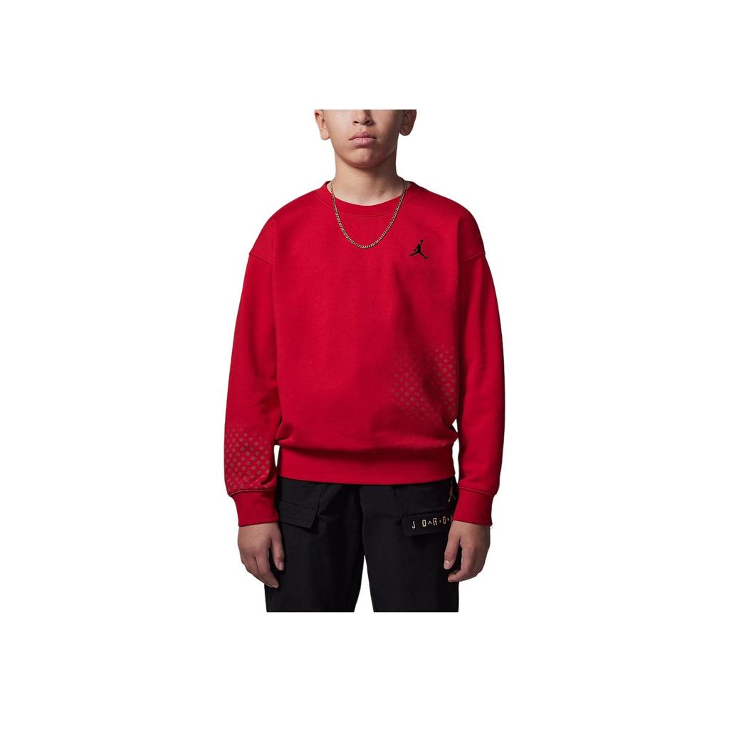 Jordan Flight New Year Transformation Series Knitted Crew Neck Comfortable Long Sleeve Kids Tops Red IF3740-687