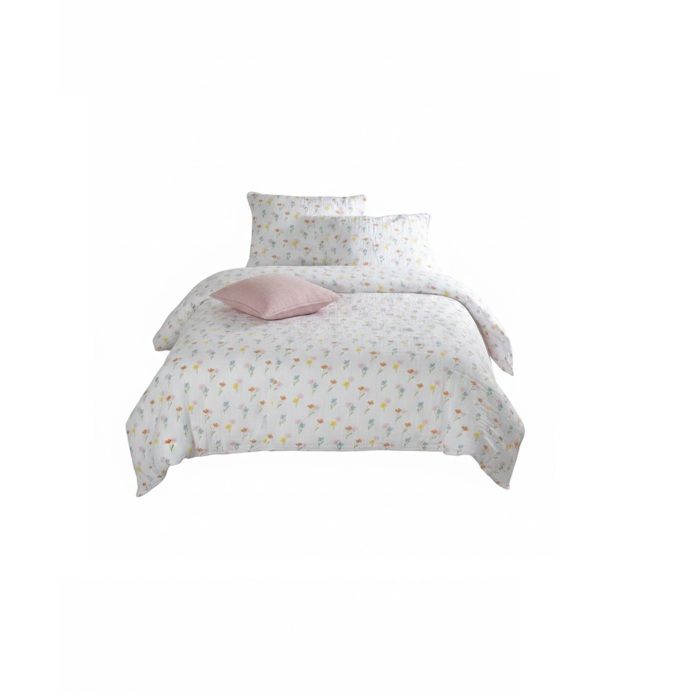 Parure de lit Floral en gaze de coton 220 x 240 cm