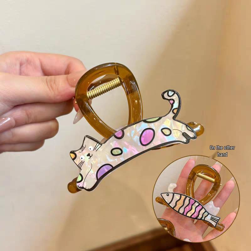 2025 Leopard Print High-End Large Shark Hair Clip for Women
