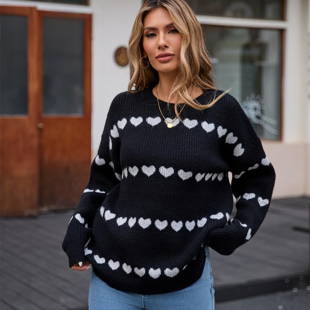 Damska jesienno-zimowa dzianina Love Fashion sweter pulower