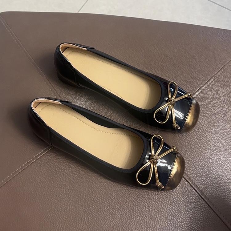 

Женские туфли из овчины, новые туфли в китайском стиле, национальный стиль, с бантом, на толстом каблуке, из мягкой кожи, на мягкой подошве, с мелким вырезом, из натуральной кожи, туфли Мэри Джейн 40