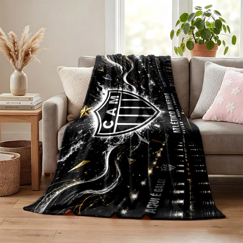 Clube Atletico Mineiro Blanket Flannel Blanket Soft Cozy Plush Throw for Sofa Bed Lightweight Home Decoration Gifts for Christmas Various Holidays