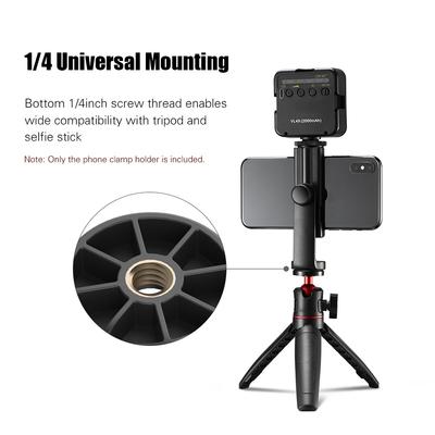 360 Degree Rotating Phone Holder, Clamp with Cold for Mic and LED Light Extension, 1Celsius4 Holder for Tripod and Selfie Stick