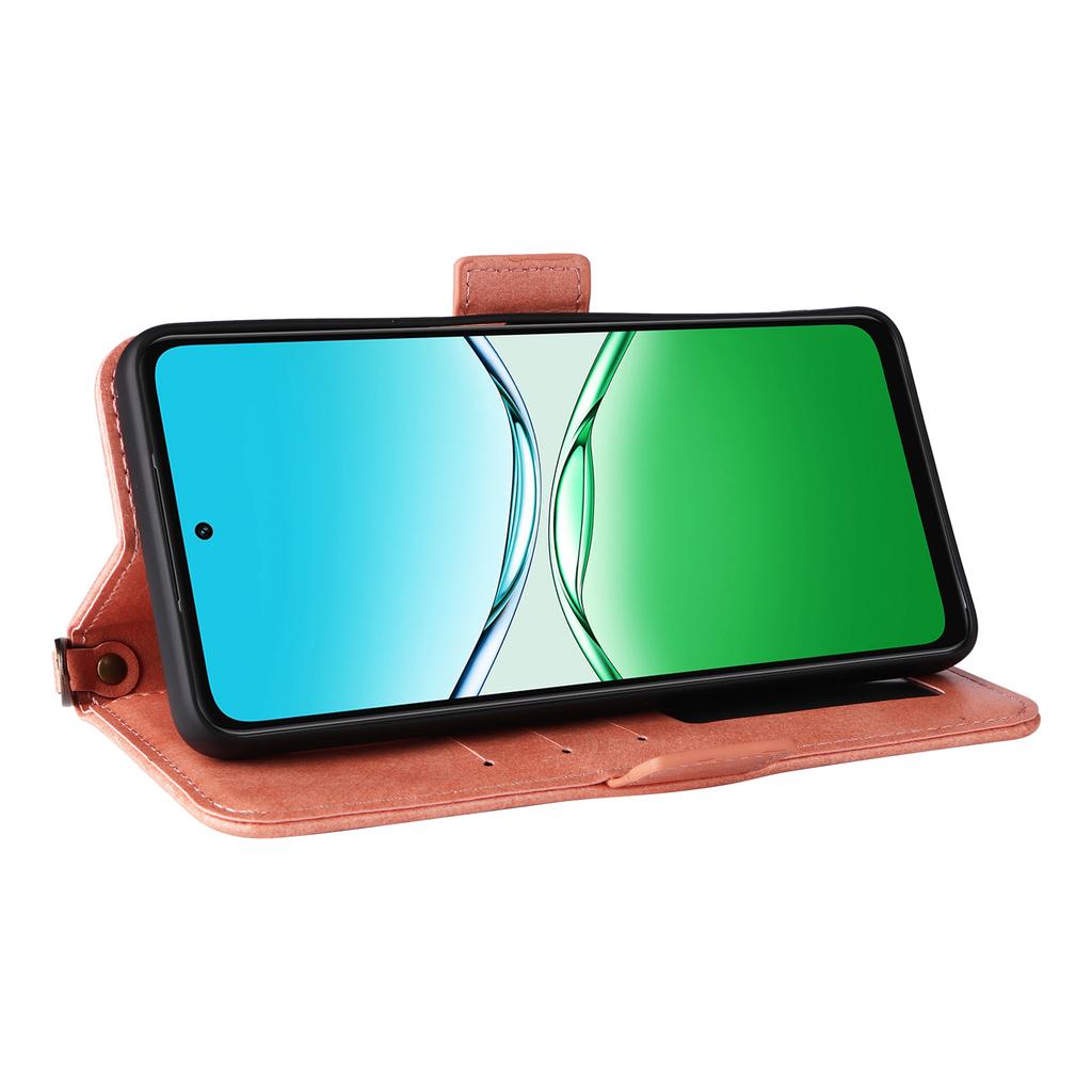 For Oppo A5x 5G/4G Leather Case Magnetic Closure Wallet Stand Phone Cover with Crossbody Strap