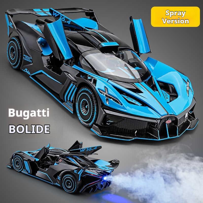 1:24bugatti Alloycar Model Spray Function Die-Cast Craftsmanship Steering Shock Absorption Features Collectible Display Ornament