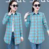 Spring Autumn Checkered Shirt Women's Cotton Long Sleeve Top Ladies Plaid Shirts Fashion Lapel Slim Tops