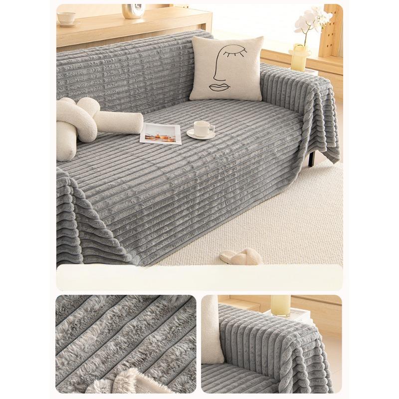 

Кремовый стиль пушистый кролик плюшевый диван полотенце полный чехол новый зимний чехол против царапин кошки 180*130cm