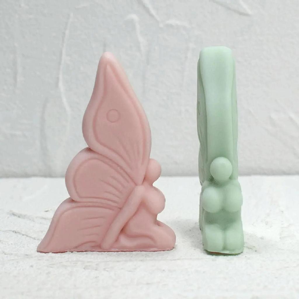1 Pcs Angel Butterfly Silicone Candle Mold DIY 3D Butterfly Elf Cake Decor Baking Mould Aromatherapys Gypsum Soap Resin Mold New