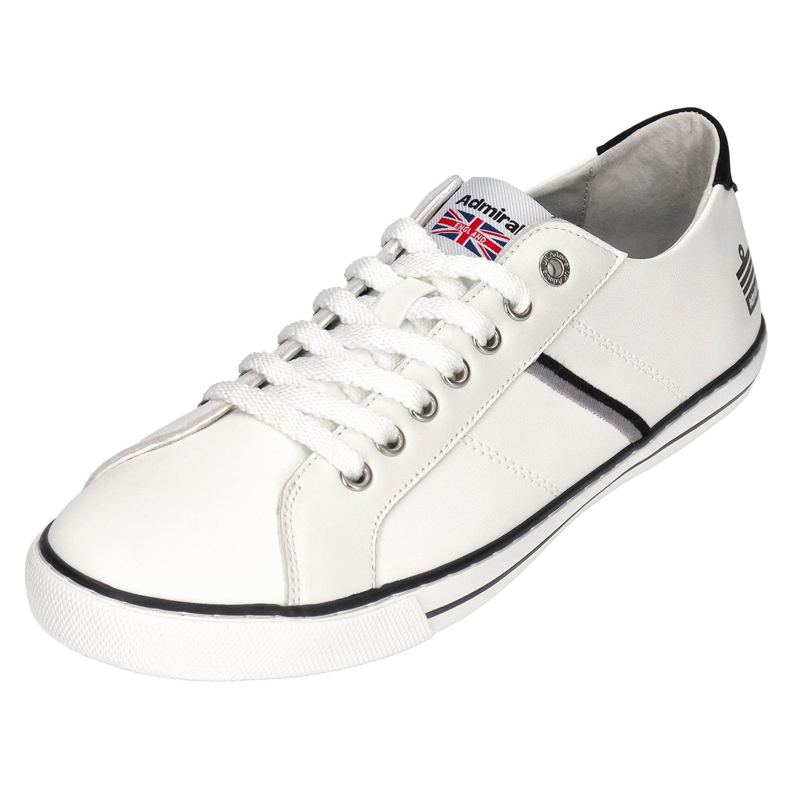 

Admiral WATFORD AD601 Size Sneakers, Unisex, White/Black, 25.0cm