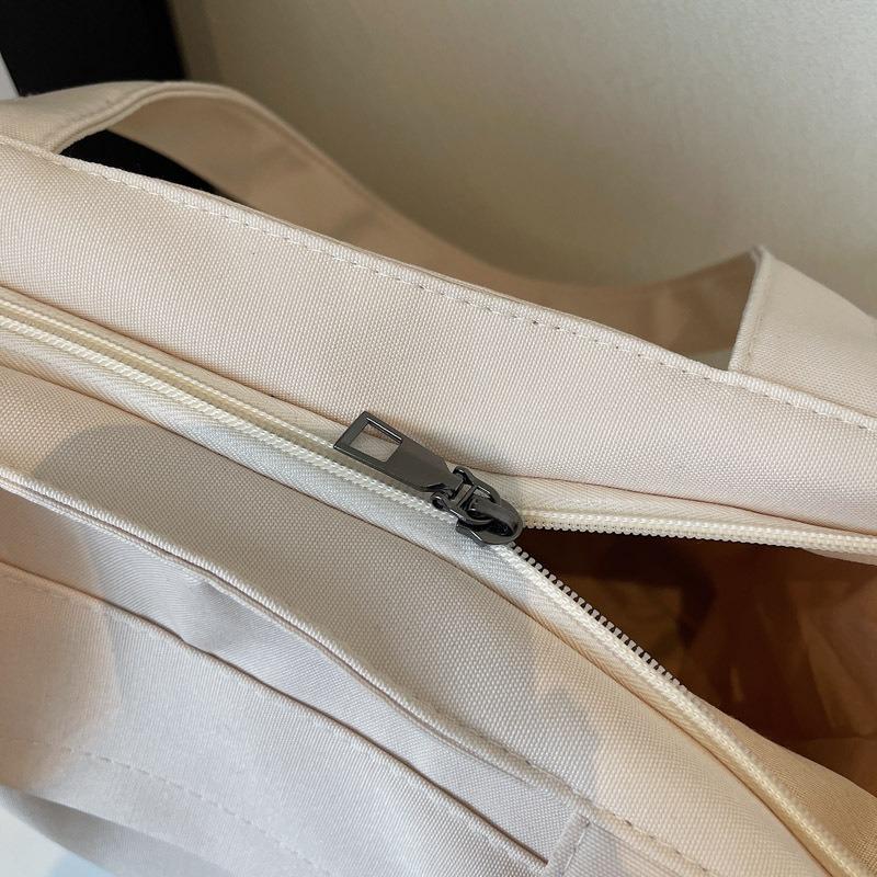 Solid Color Commuter Canvas Bag New Student Class Large Capacity Shoulder Bag Niche Trendy Tote Bag