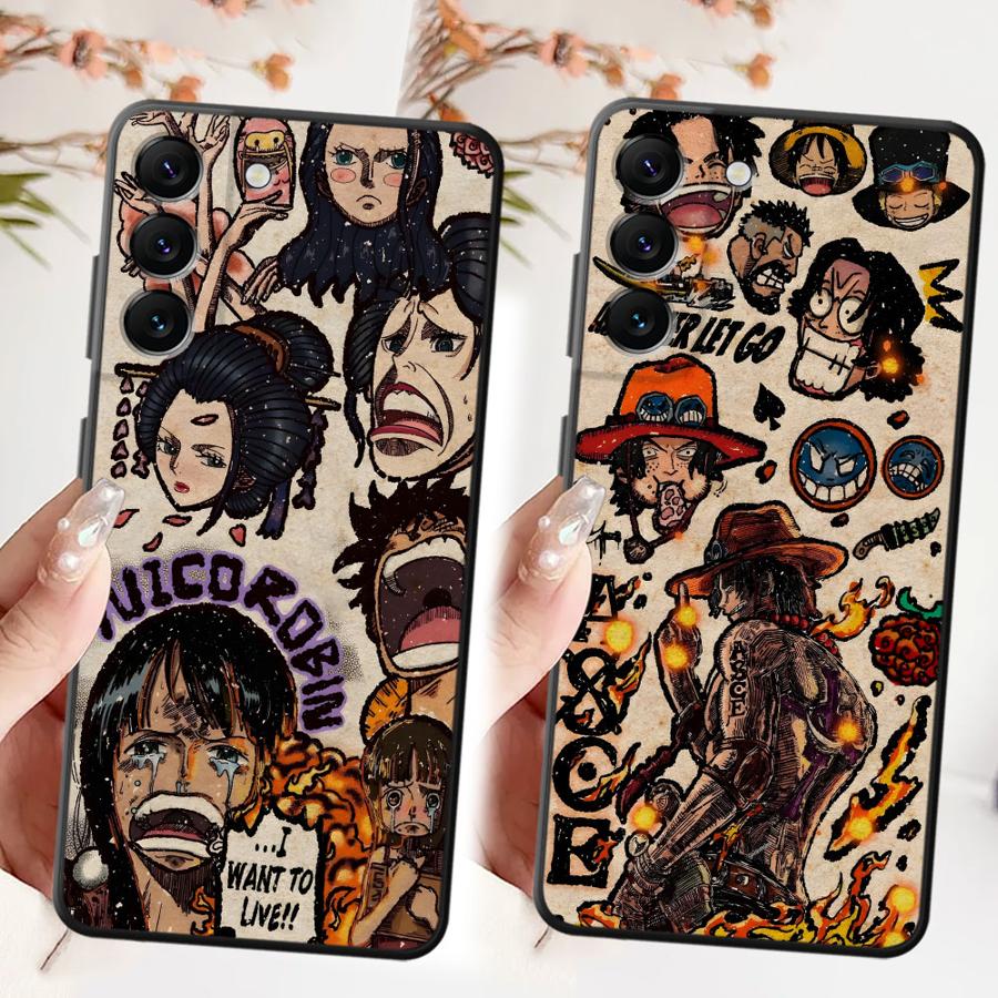 Case for Samsung Galaxy A36 A32 A24 A55 A41 A22 A52 A26 A72 A25 A71 A23 A53 A35 A51 A73 Black Soft Phone Cover Art One Piece