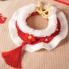 Adjustable New Year Cat Scarf Cartoon Comfortable Cat Knitted Tricot Soft Lucky Blessing Handwoven Puppy Collar New Year