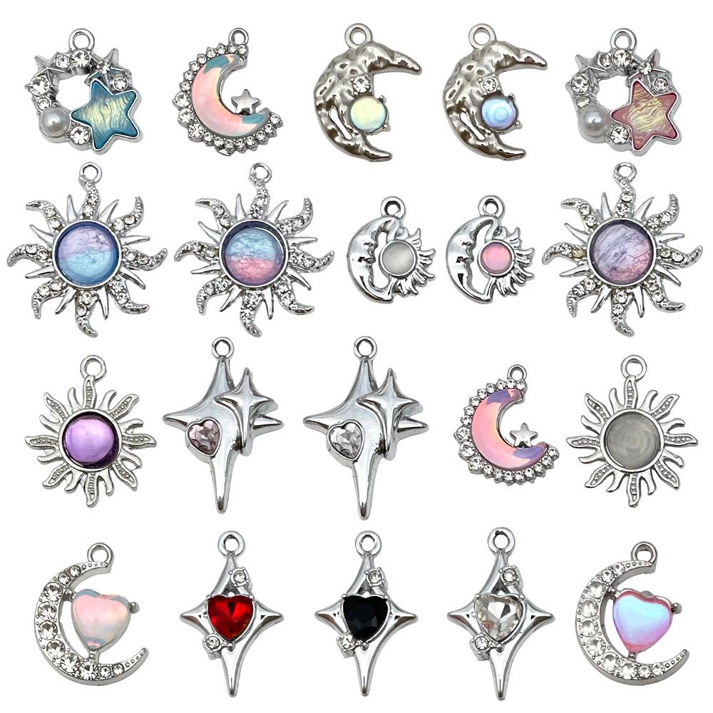 Star & Moon Alloy UV Resin Pendant: DIY Earring & Necklace Accessory