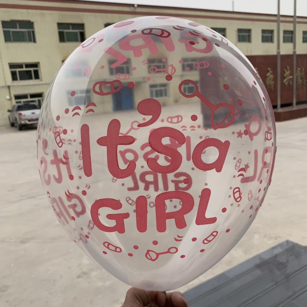 Boy Girl Balloon Girl Boy Gender Reveal Transparent Full Flower Balloon Birthday Supplies 100pcs 