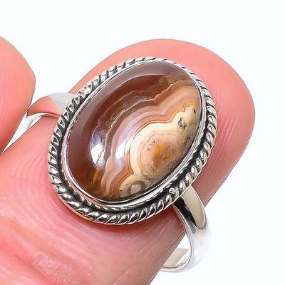 Natural Rhodochrosite Gemstone 925 Solid Sterling Silver Jewelry Ring S.9.5 a4L92