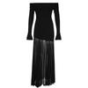 Chic Mesh Splicing One-Shoulder Trumpet Sleeve Dress