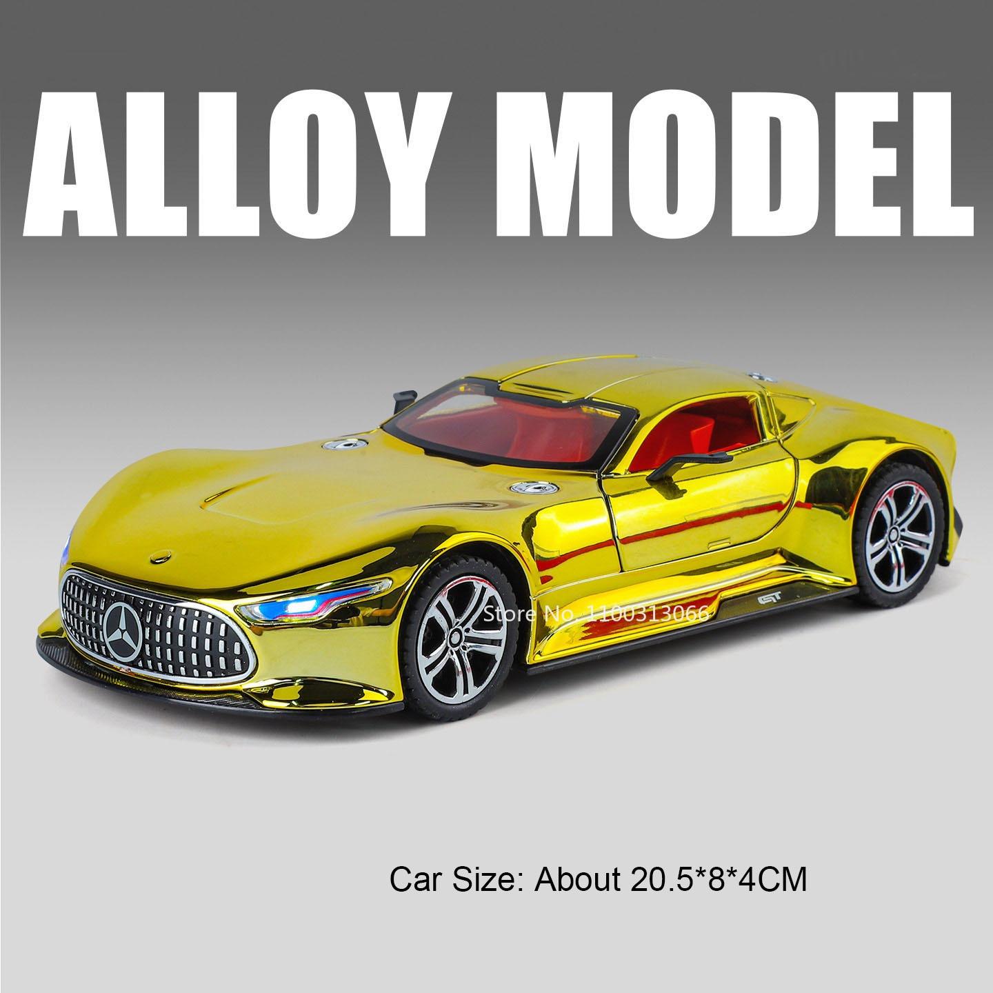 

1:24 Литой сплав Vision GT Игрушечные Машинки Миниатюрные Модели Машинка с Оттягивающимся Механизмом и Светом Музыкой Модель Украшение