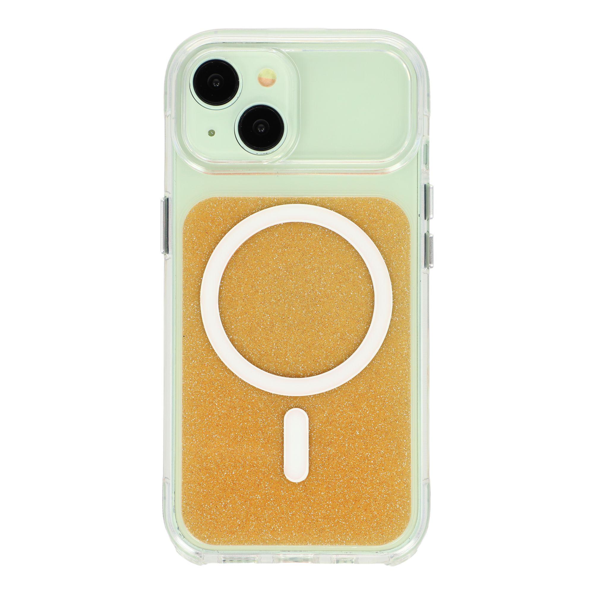 For iPhone 15 Case Compatible with MagSafe Clear Glitter Shockproof TPU Acrylic Phone Cover