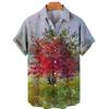Oversized Shirt Hawaiian Beach Holiday Flower Painting Pattern Summer Casual Man Top Breathable Mens Design Clothing New