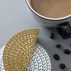 4PCS Creative Hollow Cup Mat Vintage Wheat Coasters Table Placemat Heat Insulation Decorative Doilies for Home Kitchen Dining