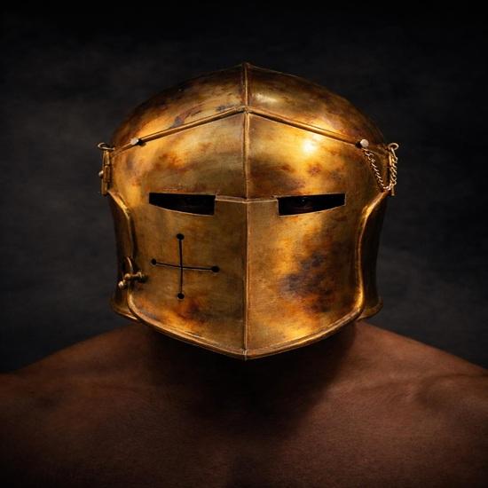 Barbuta Helmet Great Knight Armor Helm -Double Tone Barbuta Steel Replica for LARP