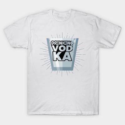 T-Shirt Damen Wodka Trinken Harajuku Print Kawaii T-Shirt Sommer Kurzarm Damen T-Shirt Top Tee