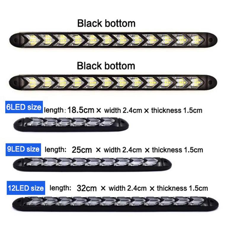 2pcs LED Daytime Running Light Car turn signal Driving lights flowing sequence light bar fog lamp Headlight Auto Universal 12V