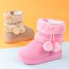 Youngsters Plush Ball Snow Boots Thickened Insulated Padded Shoes