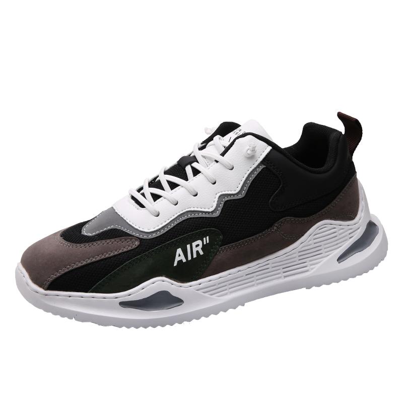 

Очень большие новые дышащие сетчатые туфли, кожаные универсальные легкие кроссовки для бега 43 чёрный