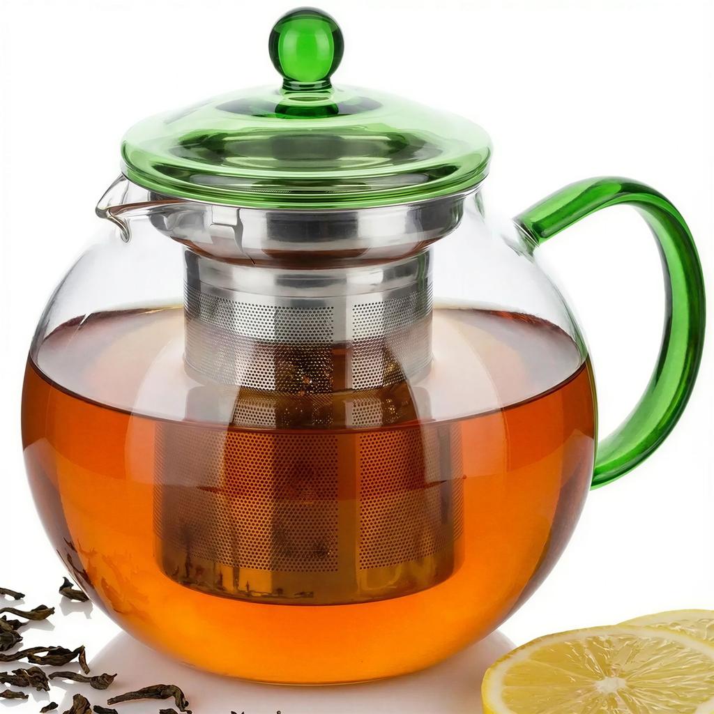 GLASS JUG 1.2L TRANSPARENT TEA COFFEE FILTER