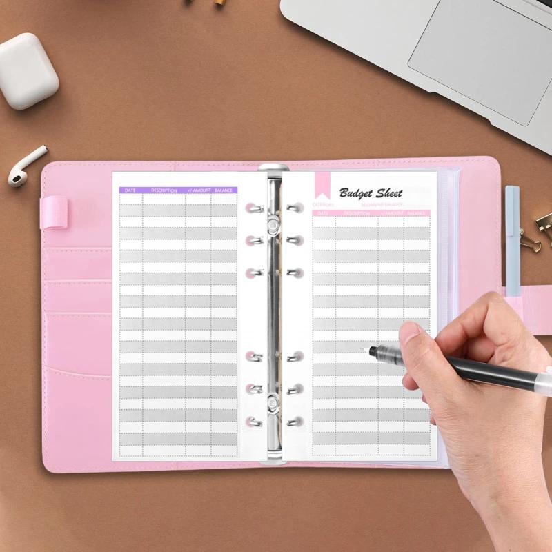 Color A6 Budget Binders Planner 6 Hole 8 Zipper Envelopes 2 Stickers in One NoteBook Wallet For Save Money Organizer Cash System