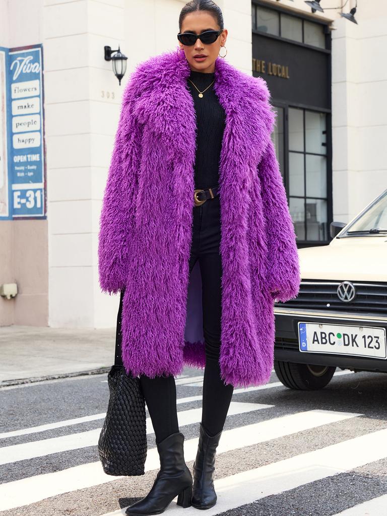 Imitation beach wool suit collar coat plush jacket European and American style imitation fur environmentally friendly fur coat