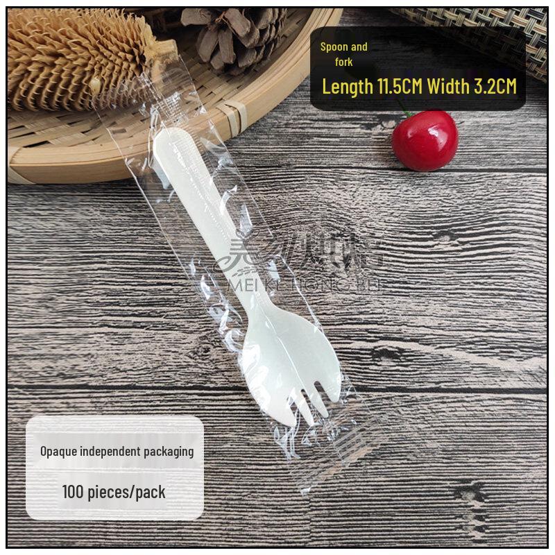 ZISIZ Disposable Plastic Cake Fork Spoon