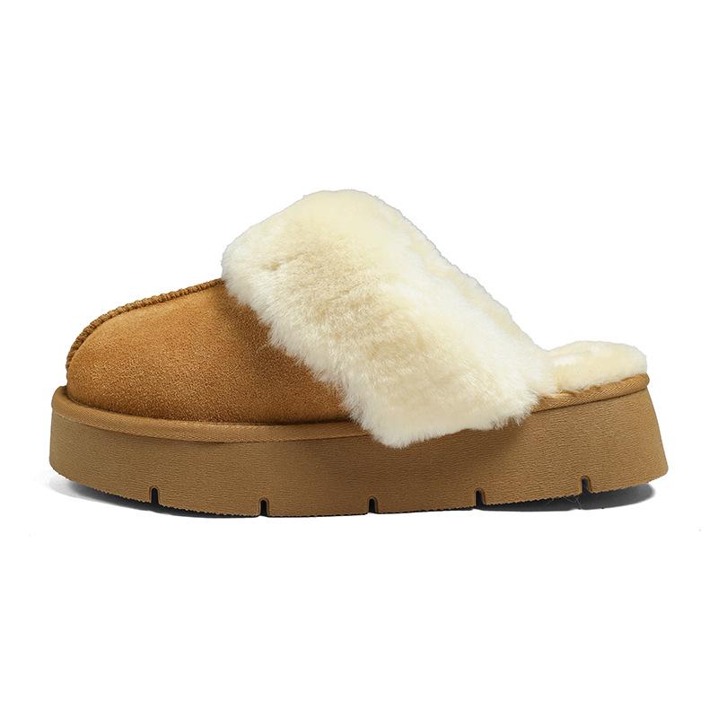 

Женские шерстяные теплые сноубутсы на одной лямке 2025 года - износостойкие, на толстой подошве, модные, повседневная зимняя верхняя одежда 37 верблюд